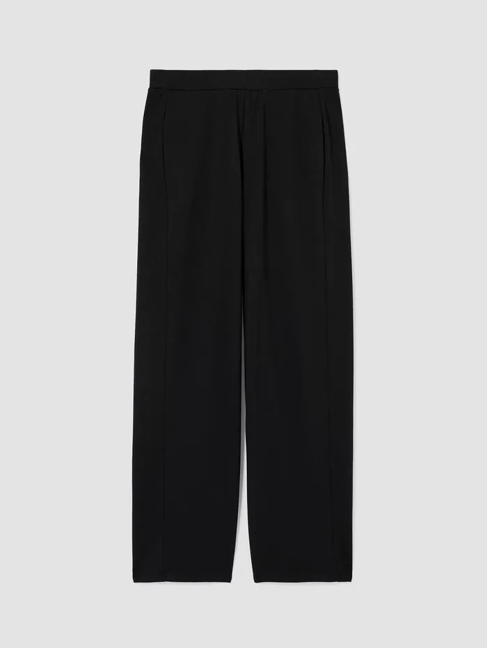 Pants Shorts and Jumpsuits Women Eileen Fisher Cozy Brushed Terry Hug Straight Pant Black