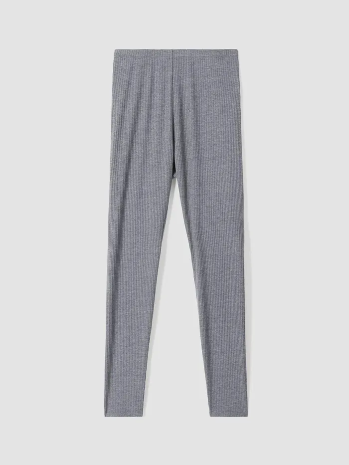 Pants Shorts and Jumpsuits Women Eileen Fisher Cozy Stretch Rib Leggings Ash