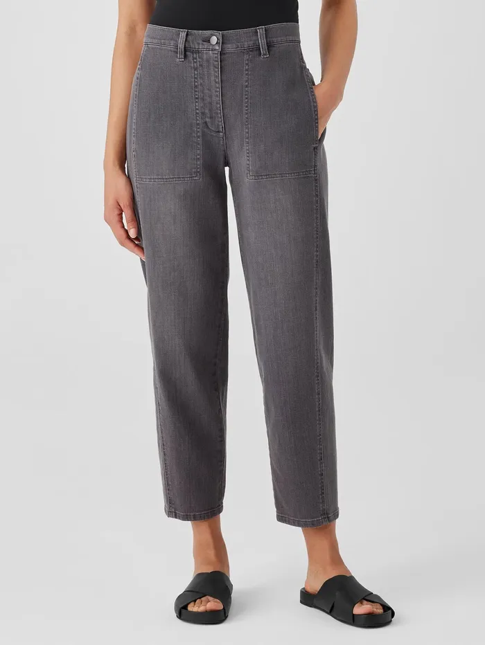 Pants Shorts and Jumpsuits Women Eileen Fisher Organic Cotton Stretch Lantern Jean Carbon