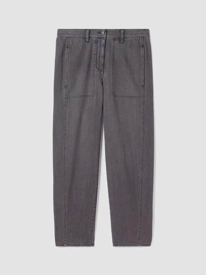 Pants Shorts and Jumpsuits Women Eileen Fisher Organic Cotton Stretch Lantern Jean Carbon