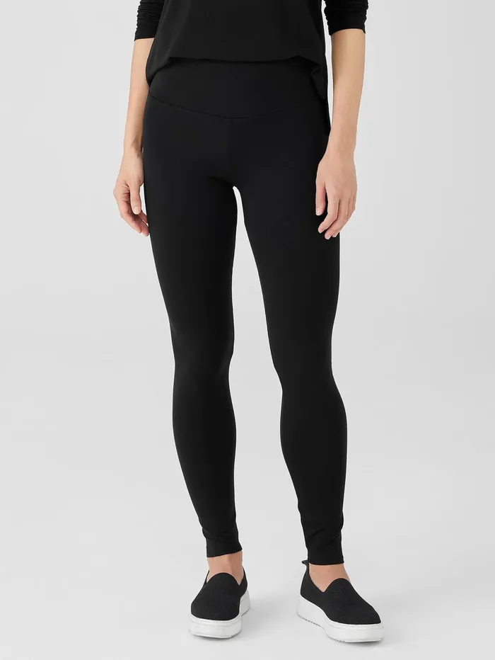 Pants Shorts and Jumpsuits Women Eileen Fisher Stretch Jersey Knit Leggings Black