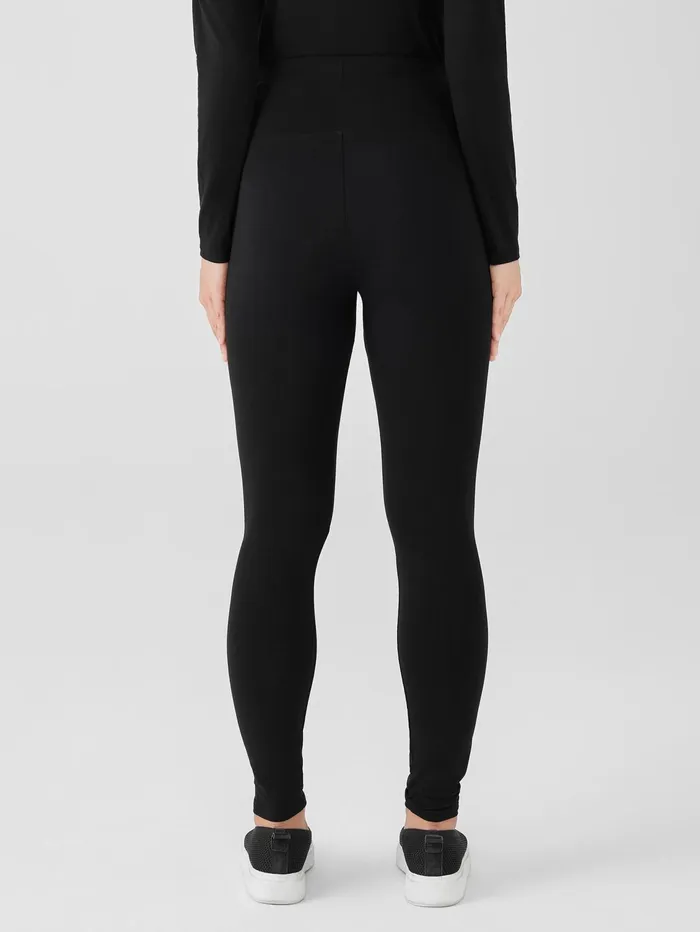 Pants Shorts and Jumpsuits Women Eileen Fisher Stretch Jersey Knit Leggings Black