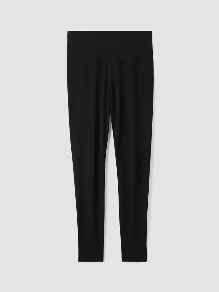 Pants Shorts and Jumpsuits Women Eileen Fisher Stretch Jersey Knit Leggings Black