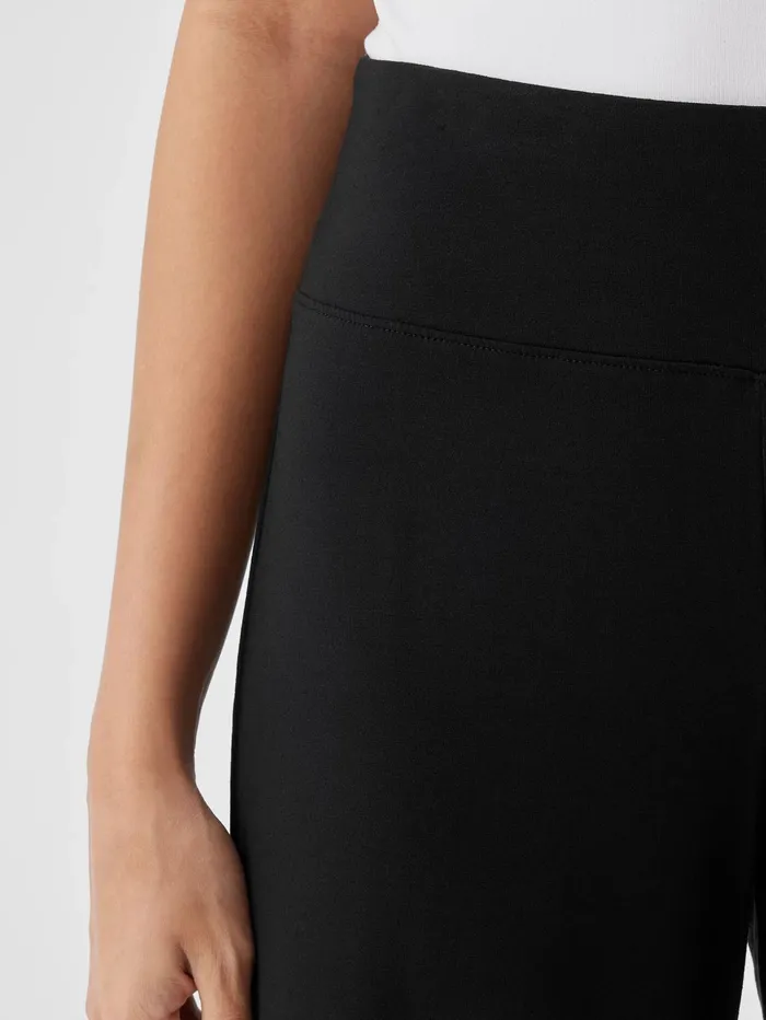 Pants Shorts and Jumpsuits Women Eileen Fisher Stretch Jersey Knit WideLeg Pant Black