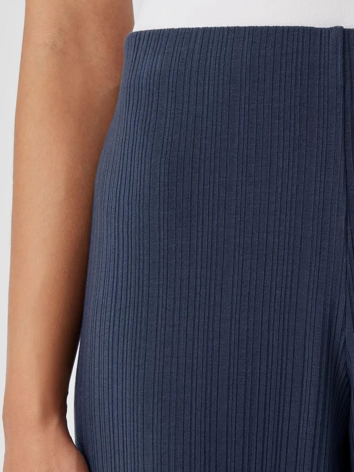 Pants Shorts and Jumpsuits Women Eileen Fisher Variegated Rib Knit WideLeg Pant Ocean
