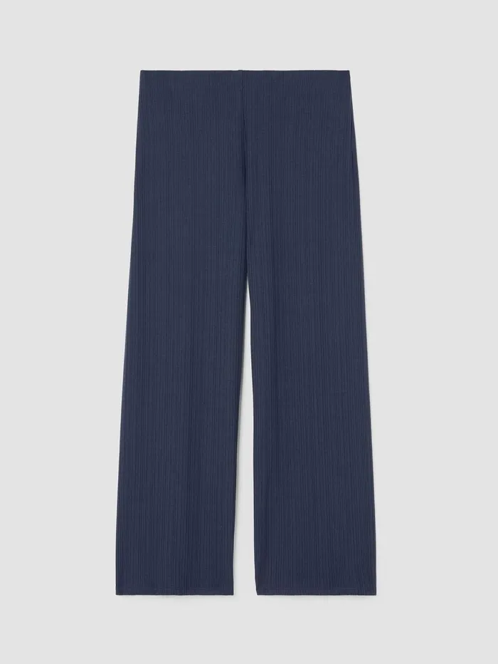Pants Shorts and Jumpsuits Women Eileen Fisher Variegated Rib Knit WideLeg Pant Ocean