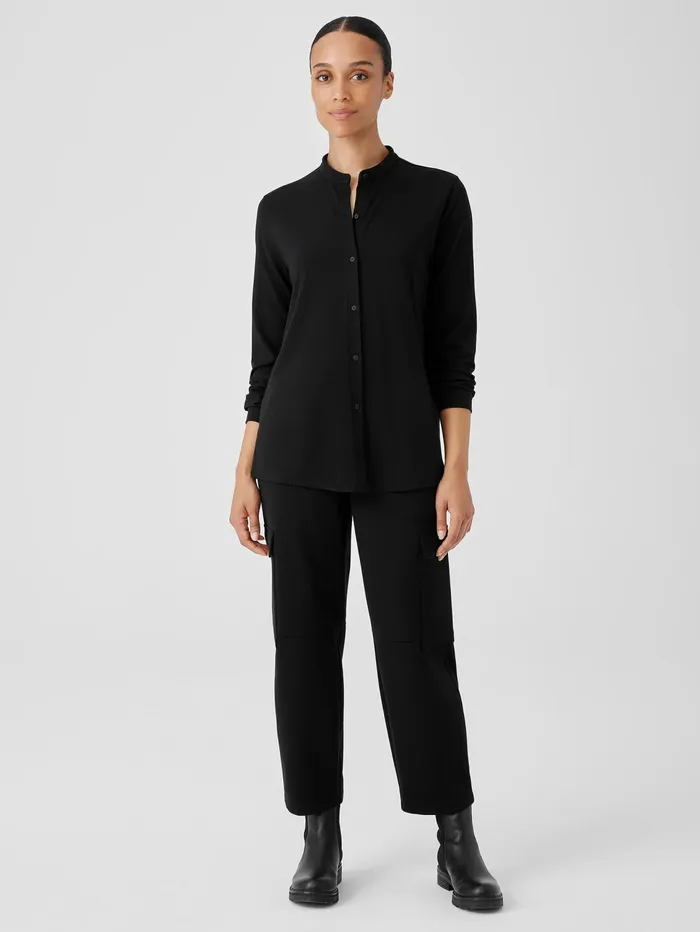 Pants Shorts and Jumpsuits Women Eileen Fisher Washable Flex Ponte Cargo Lantern Pant Black