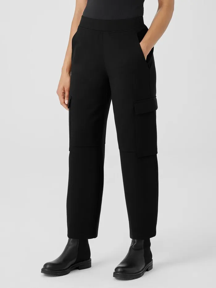 Pants Shorts and Jumpsuits Women Eileen Fisher Washable Flex Ponte Cargo Lantern Pant Black