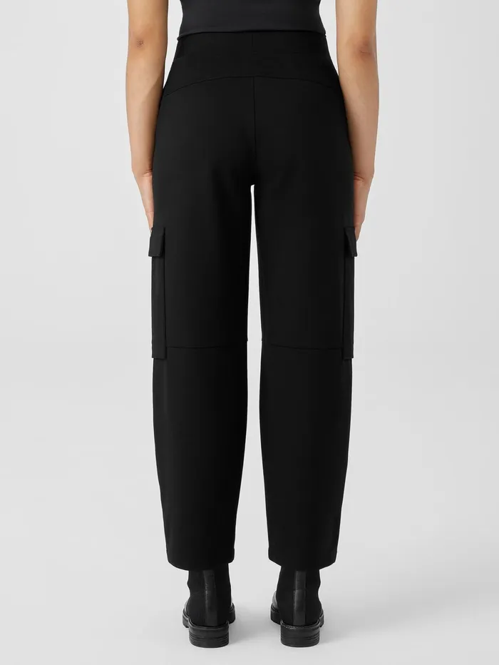 Pants Shorts and Jumpsuits Women Eileen Fisher Washable Flex Ponte Cargo Lantern Pant Black