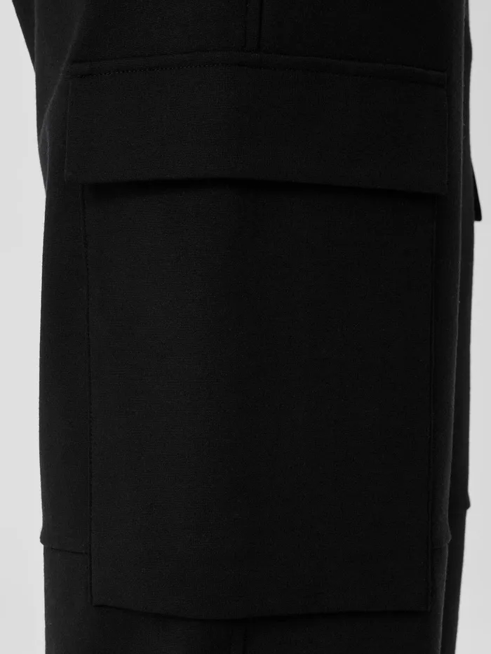 Pants Shorts and Jumpsuits Women Eileen Fisher Washable Flex Ponte Cargo Lantern Pant Black