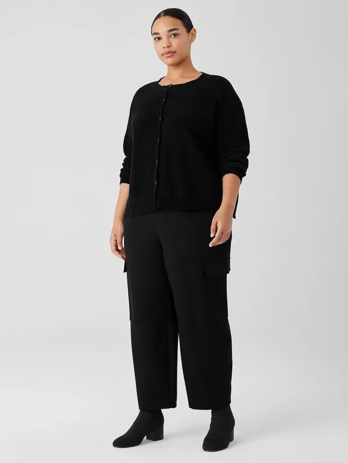 Pants Shorts and Jumpsuits Women Eileen Fisher Washable Flex Ponte Cargo Lantern Pant Black