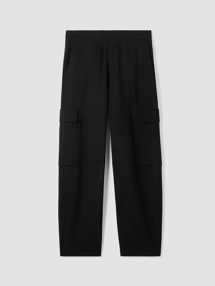 Pants Shorts and Jumpsuits Women Eileen Fisher Washable Flex Ponte Cargo Lantern Pant Black