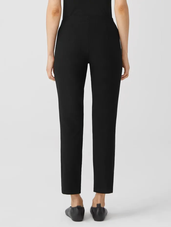Pants Shorts and Jumpsuits Women Eileen Fisher Washable Stretch Crepe Slim Ankle Pant Black