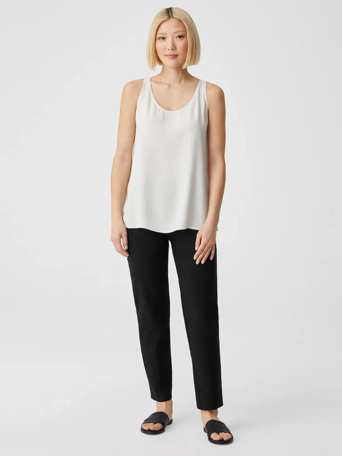 Pants Shorts and Jumpsuits Women Eileen Fisher Washable Stretch Crepe Slim Ankle Pant Black