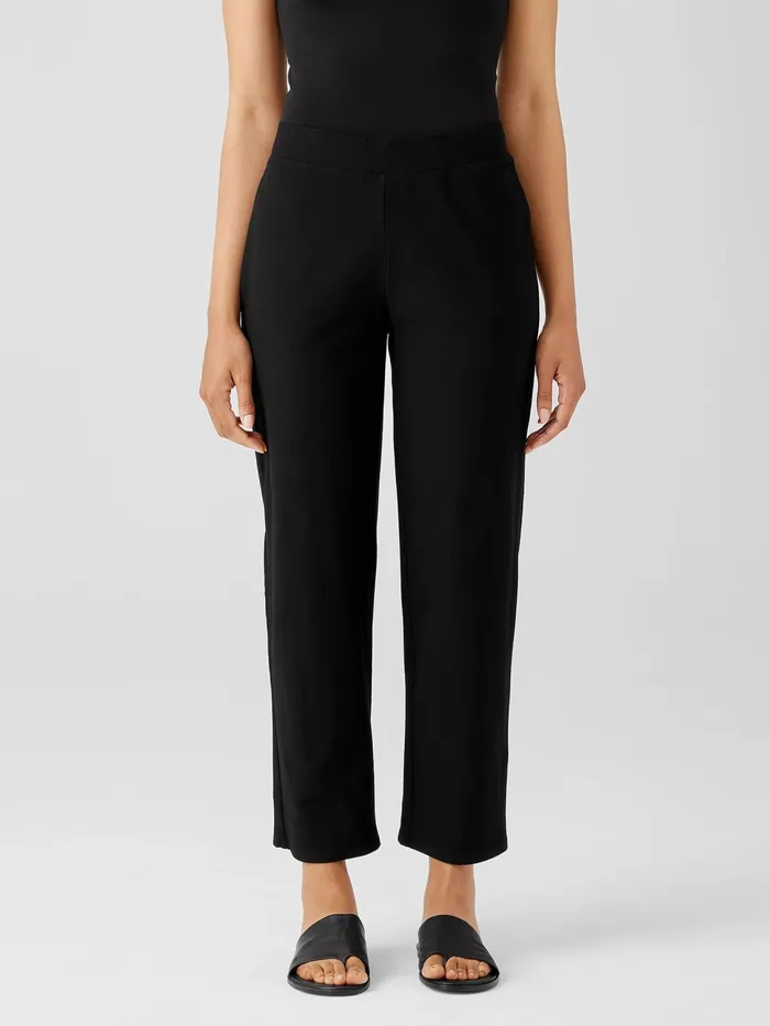 Pants Shorts and Jumpsuits Women Eileen Fisher Washable Stretch Crepe Straight Pant Black