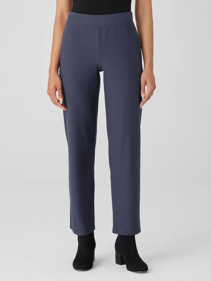 Pants Shorts and Jumpsuits Women Eileen Fisher Washable Stretch Crepe Straight Pant Ocean