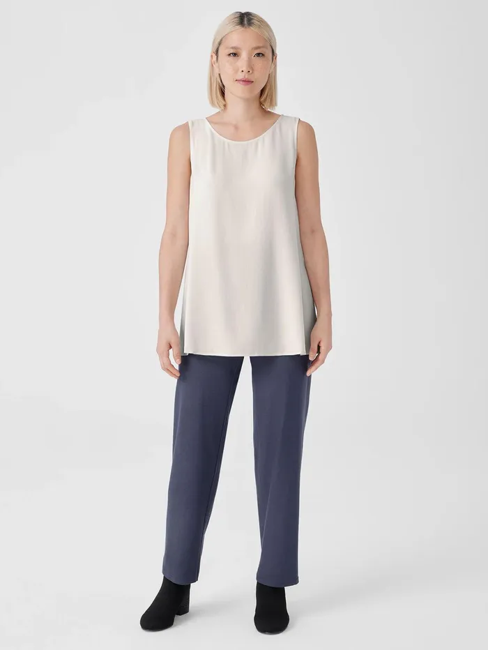 Pants Shorts and Jumpsuits Women Eileen Fisher Washable Stretch Crepe Straight Pant Ocean