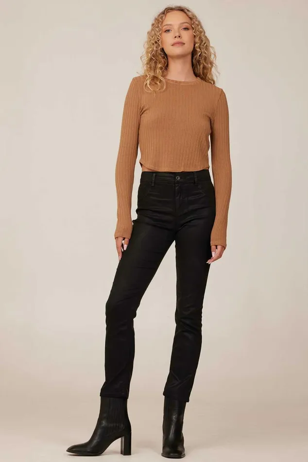 Pants Women Bella Dahl Lennon Luxe Straight Leg Pants 8211 Black