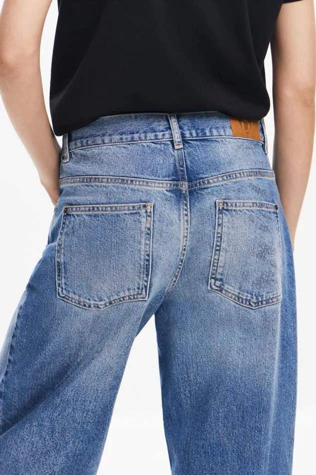 Pants Women Desigual Balloon Denim Jeans Blue