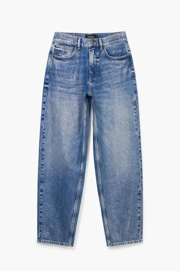 Pants Women Desigual Balloon Denim Jeans Blue