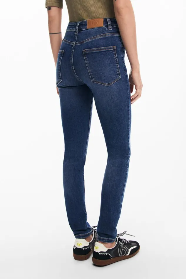 Pants Women Desigual Straight Jeans With Plain Pockets Blue