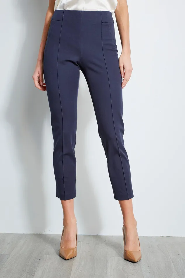 Pants Women Elie Tahari Pintuck Cropped Stretch Twill Pant NAVY YARD