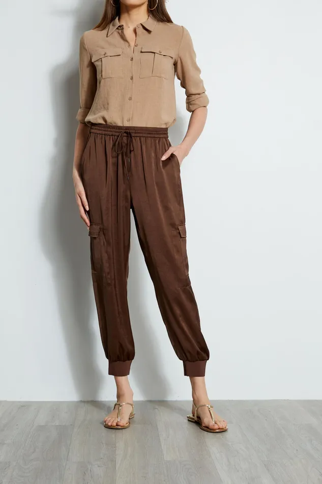 Pants Women Elie Tahari Satin Cargo Pant SUMATRA