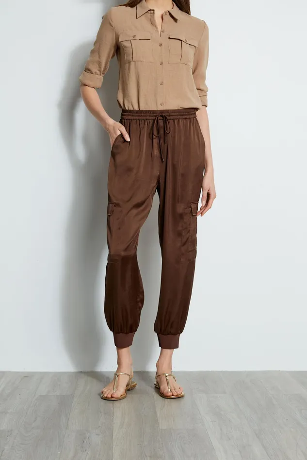 Pants Women Elie Tahari Satin Cargo Pant SUMATRA
