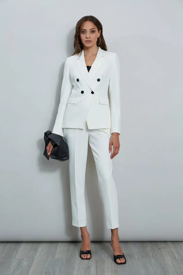 Pants Women Elie Tahari Stitch Slim Pant Sky White