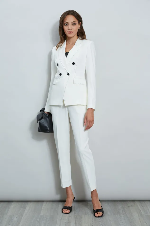Pants Women Elie Tahari Stitch Slim Pant Sky White