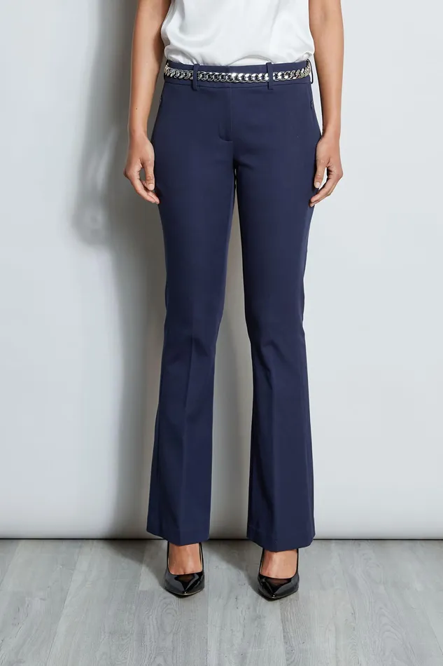 Pants Women Elie Tahari Stretch Twill Fit and Flare Pant NAVY YARD