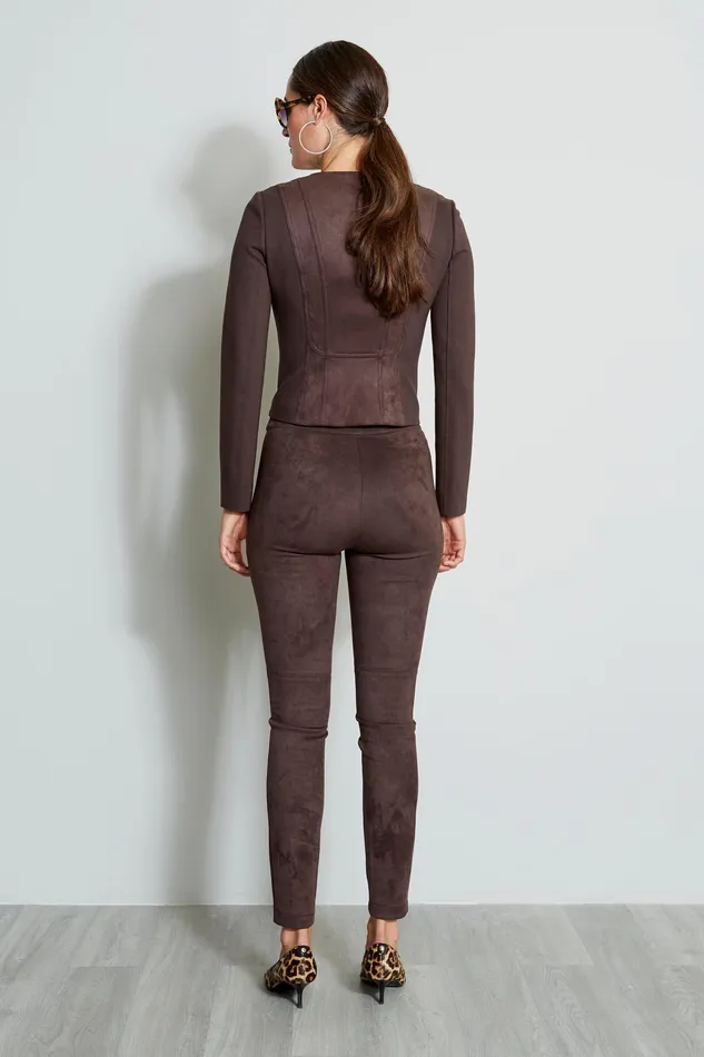 Pants Women Elie Tahari Vegan Suede Legging ESPRESSO