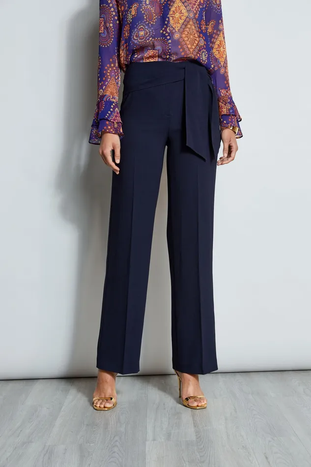 Pants Women Elie Tahari Wide Leg Sash Pant STARGAZER