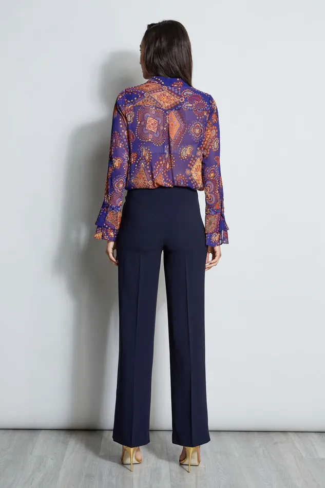 Pants Women Elie Tahari Wide Leg Sash Pant STARGAZER