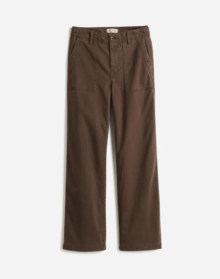 Pants Women Madewell LowSlung Baggy Utility Pants Field Olive