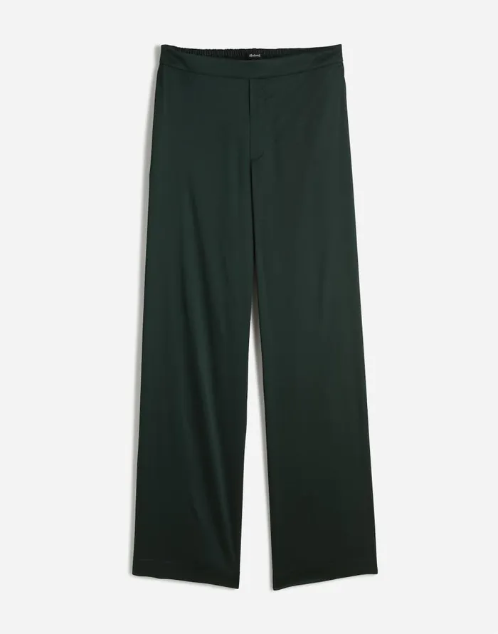 Pants Women Madewell PullOn Straight Pants In Stretch Satin Luxury Forest