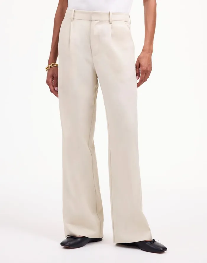 Pants Women Madewell Slouchy Straight Pants In Drapey Twill Muted Stone