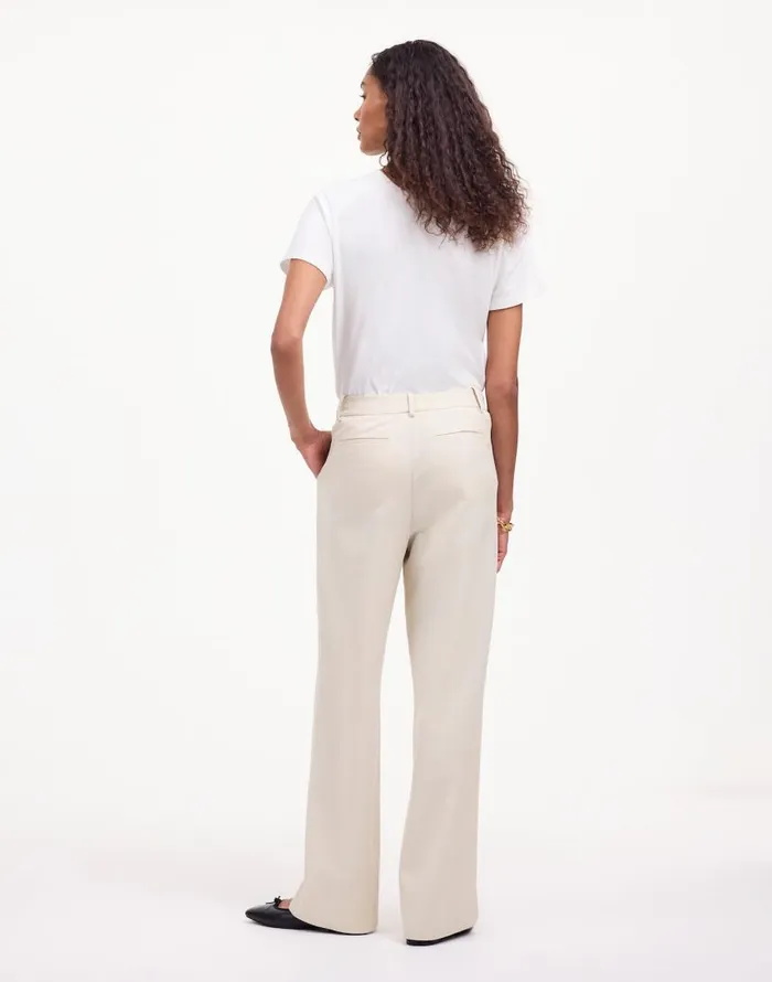 Pants Women Madewell Slouchy Straight Pants In Drapey Twill Muted Stone