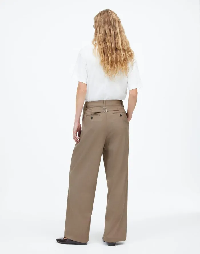 Pants Women Madewell The Harlow WideLeg Pant In Flannel Dark Oat Melange