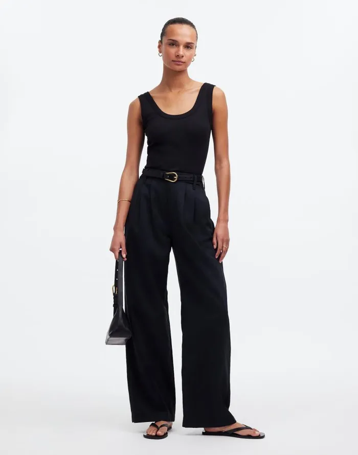 Pants Women Madewell The Harlow WideLeg Pant True Black