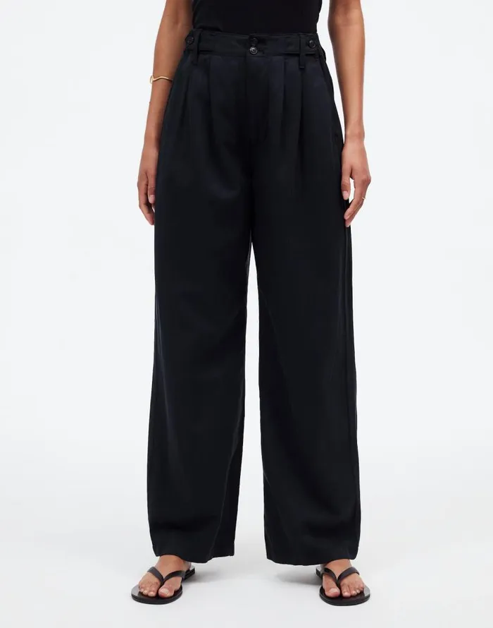 Pants Women Madewell The Harlow WideLeg Pant True Black