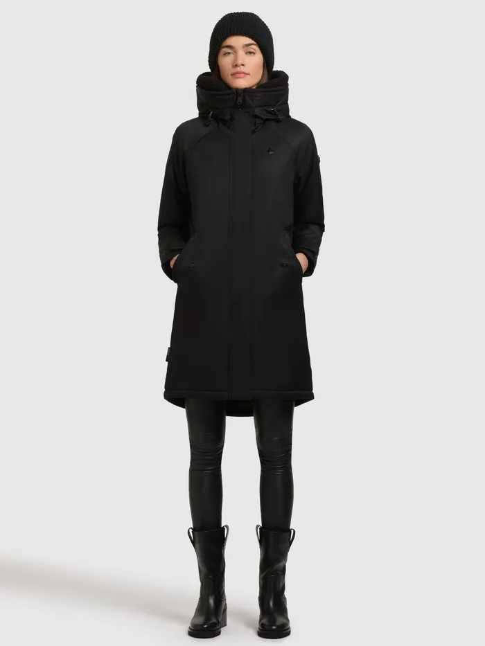 Parkas KHUJO Women Mantel SEMIE2 Schwarz Schwarz