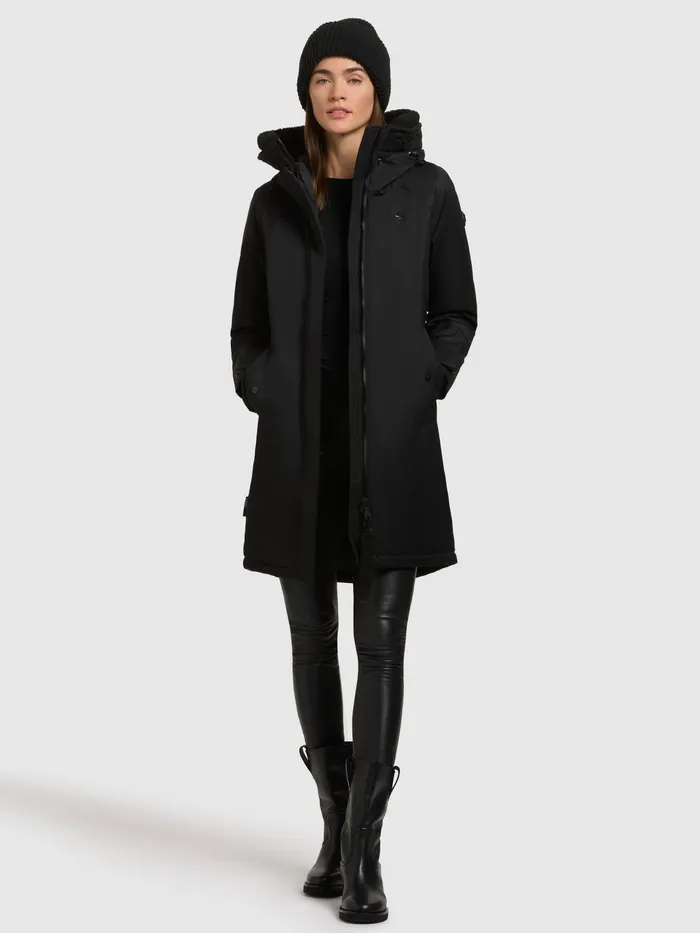 Parkas KHUJO Women Mantel SEMIE2 Schwarz Schwarz