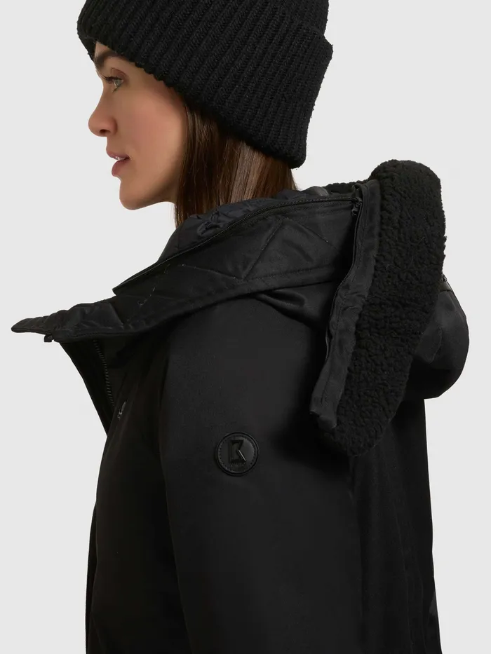 Parkas KHUJO Women Mantel SEMIE2 Schwarz Schwarz