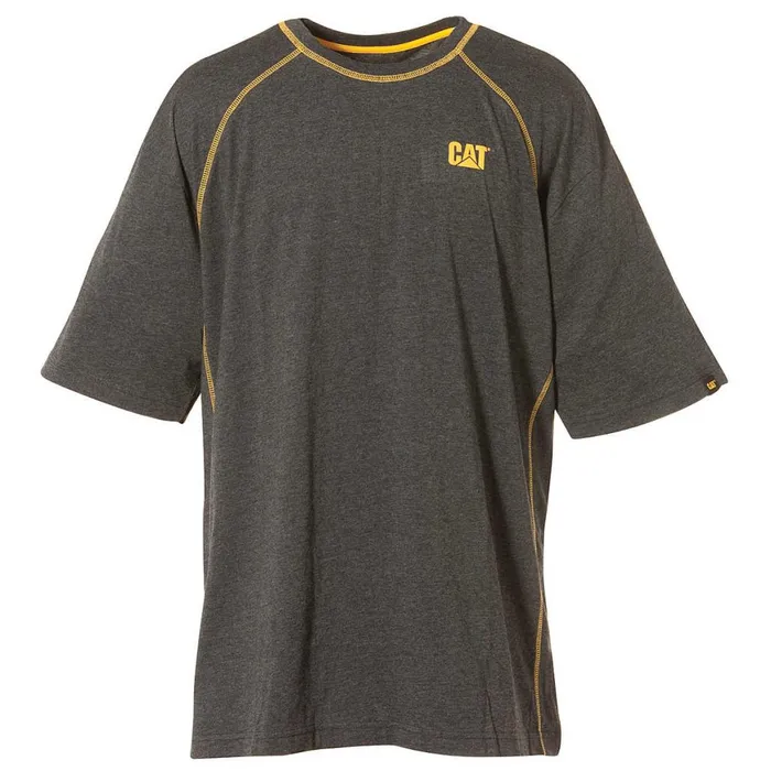 Performance Short Sleeve Tee Charcoal Heather Men Cat Footwear Tops and Outerwear