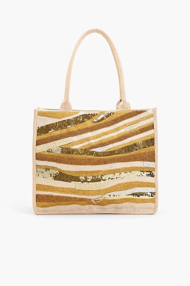 Personalize Luxe Gold Embellished Large Book Tote Women Totes America and Beyond