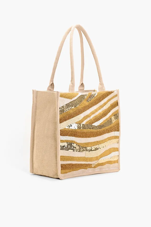 Personalize Luxe Gold Embellished Large Book Tote Women Totes America and Beyond
