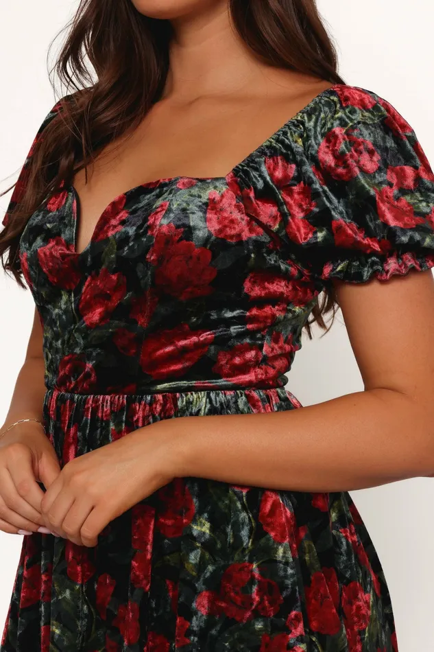 Petal and Pup Anders Mini Dress BlackRed Women Floral Dresses