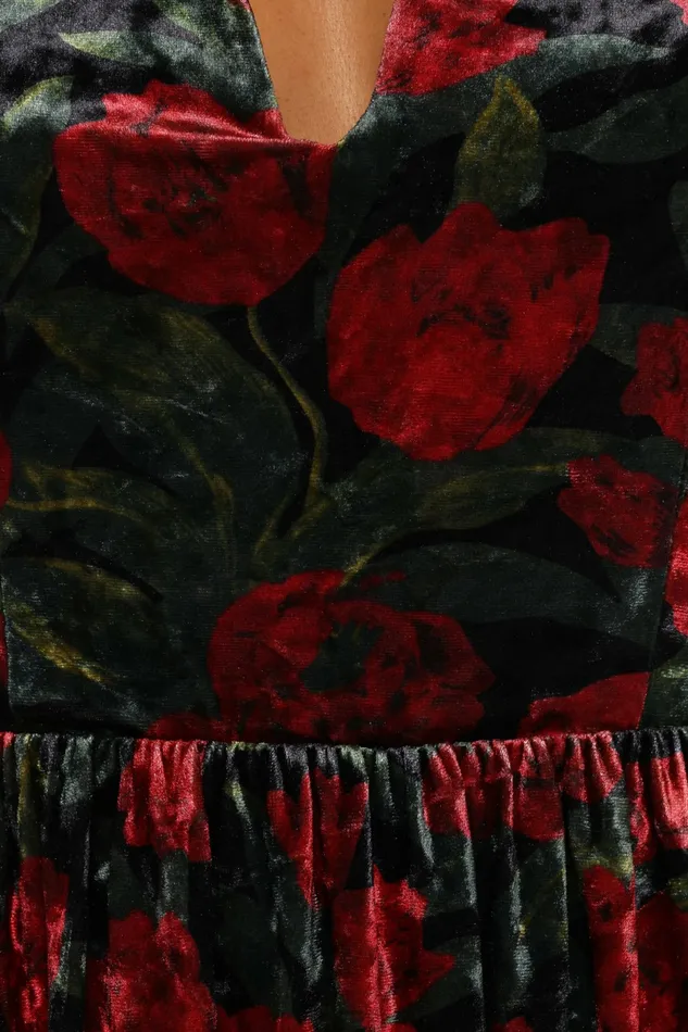 Petal and Pup Anders Mini Dress BlackRed Women Floral Dresses