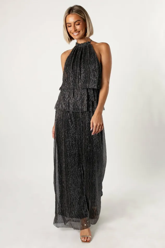 Petal and Pup Elly Halter Jumpsuit Black Women Jumpsuits and Rompers